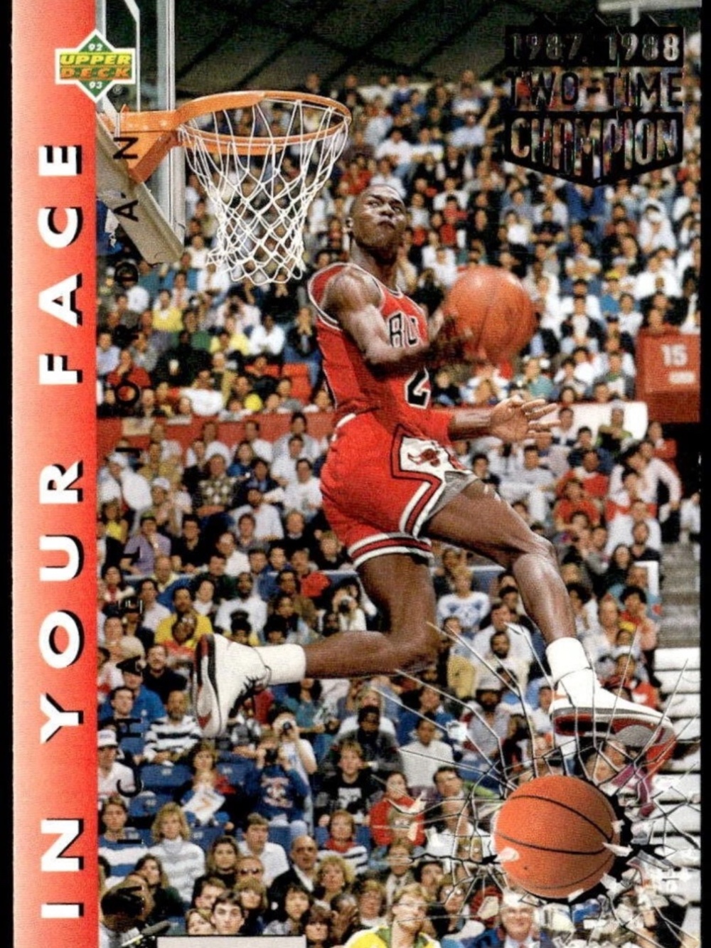 Michael Jordan 1992/93 Upperdeck Chicago Bulls In Your Face NBA Basketball Card